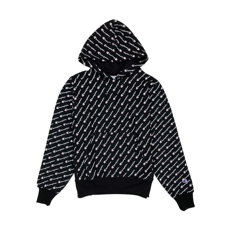 champion all over print hoodie black