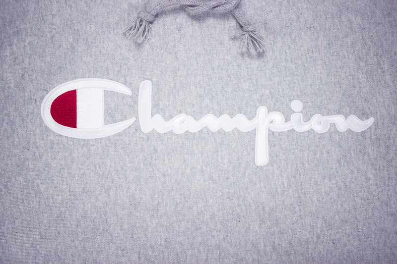 champion reverse weave international chain script hoodie