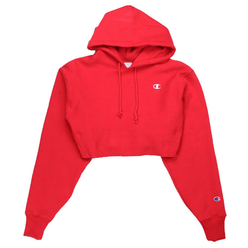 red crop champion hoodie