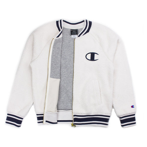 champion bomber jacket white