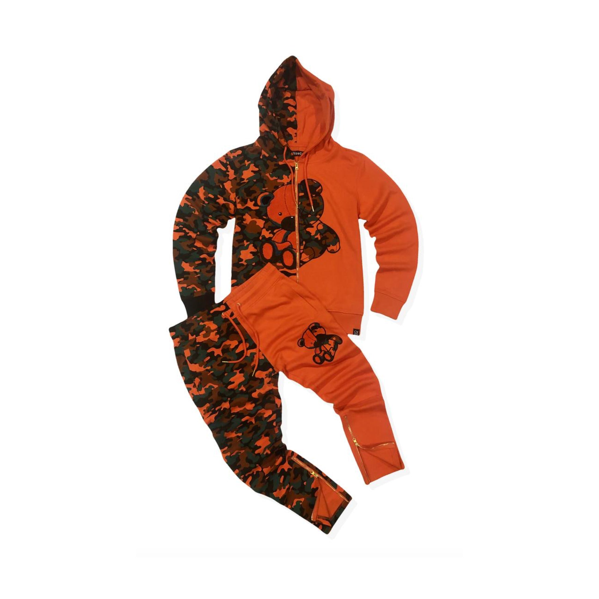 orange polo sweat suit