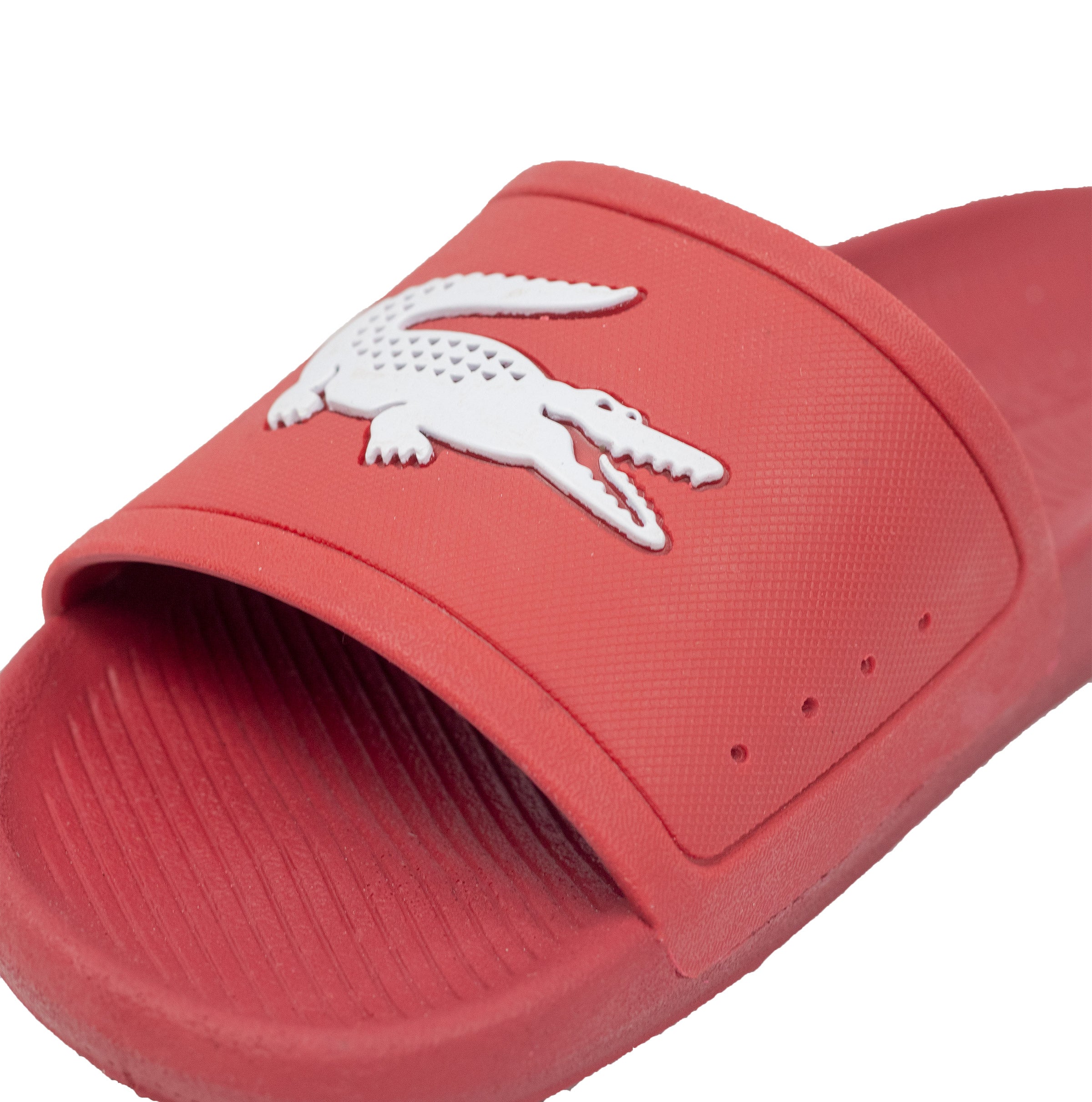 lacoste red slides