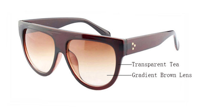 Amaro Flat Top Gradient Sunglasses-Brown Lens / Tea Frame