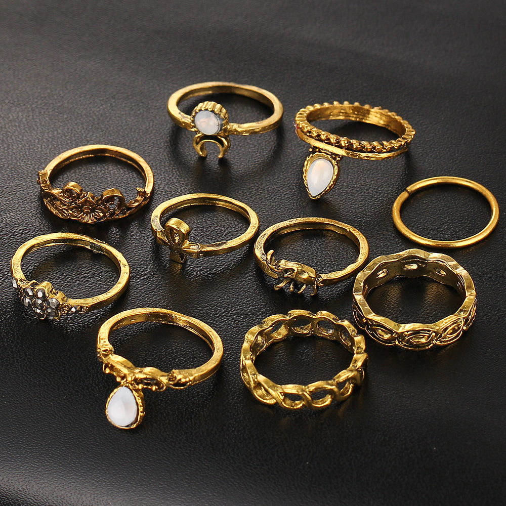 gold knuckle ring set