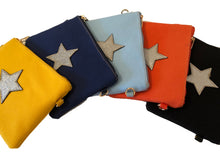 Ladies Sparkle Star Canvas Crossbody or Wristlet Clutch Bag - Choice of Colours