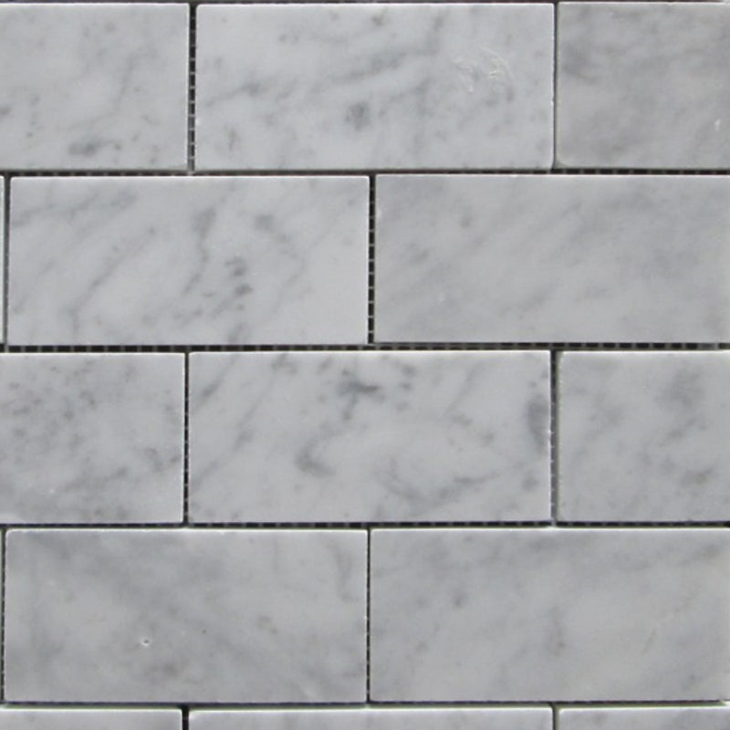 Carrara White Italian Carrera Marble 2x4 Subway Brick Tile Sample – Budget  Marble