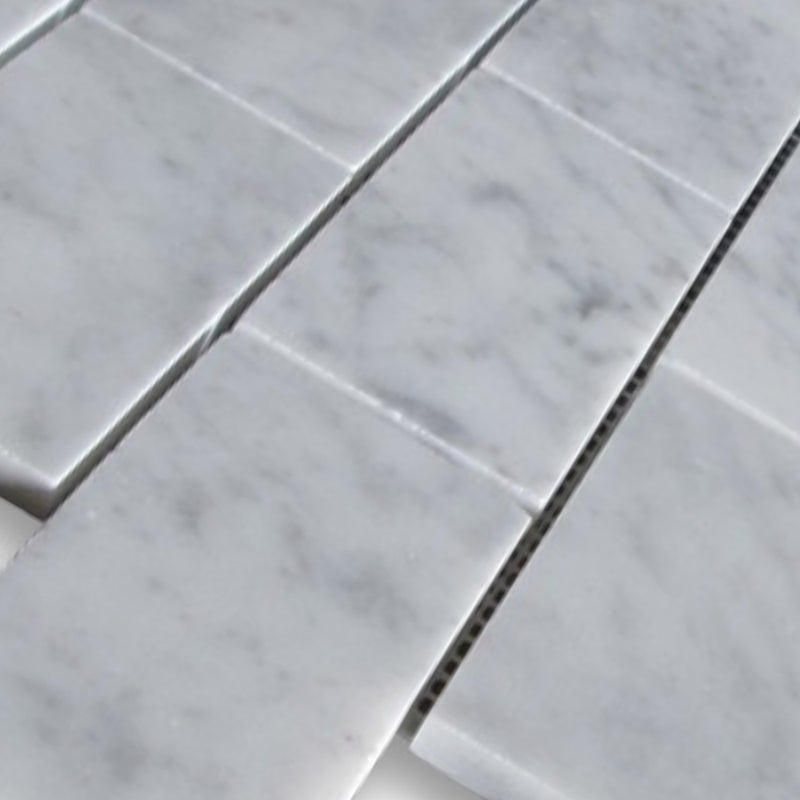 Carrara White Italian Carrera Marble 2x4 Subway Brick Tile Sample – Budget  Marble