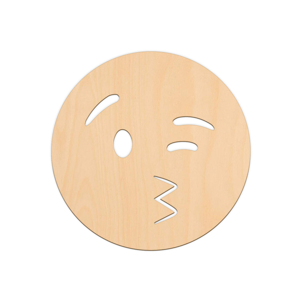 Blowing A Kiss Face Emoji Wooden Shapes 25cm X 25cm Wood Craft Shapes 