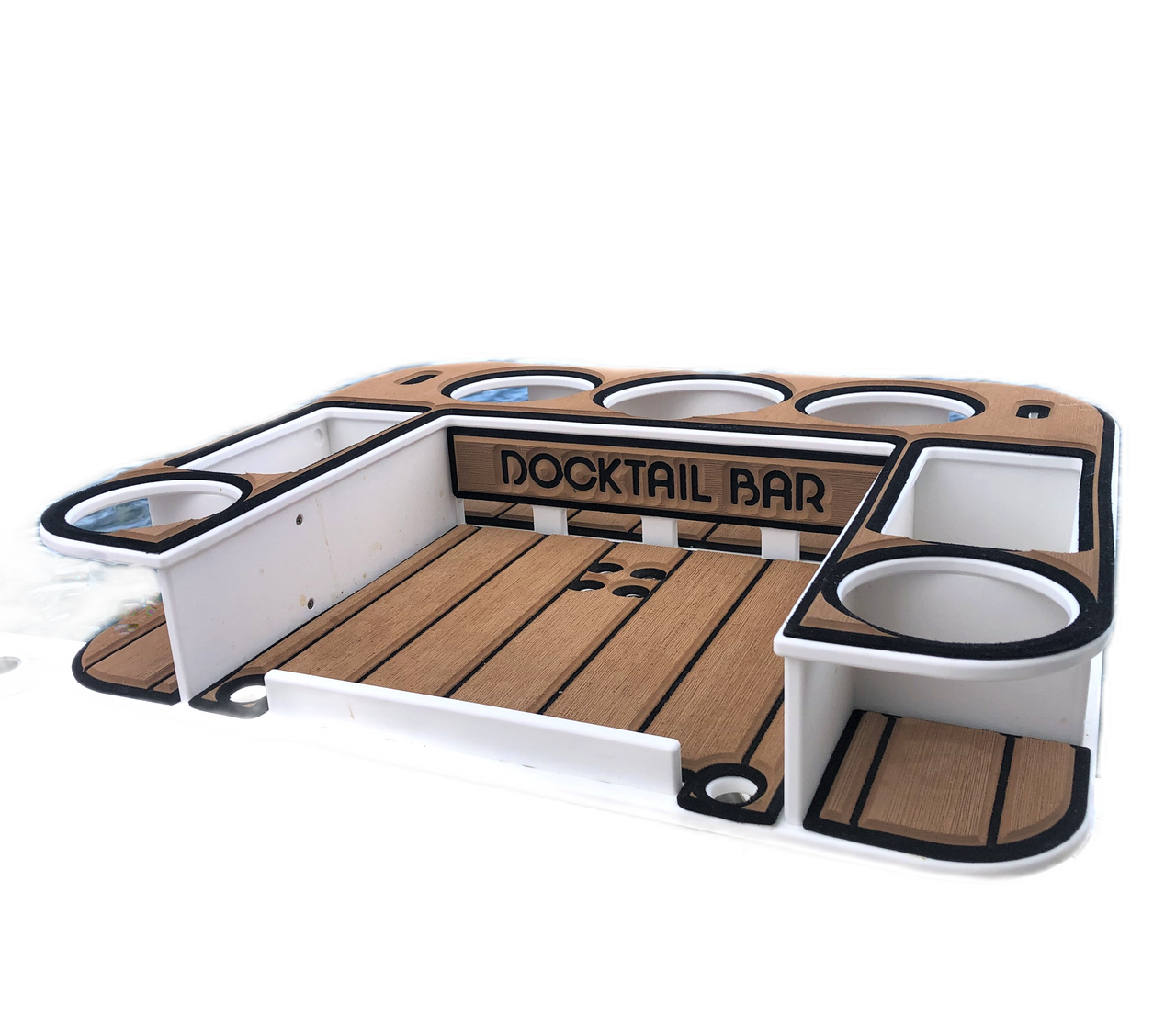 Docktail Boat Table Caddy with Adjustable Rod Holder Mount - Choose Your  Color