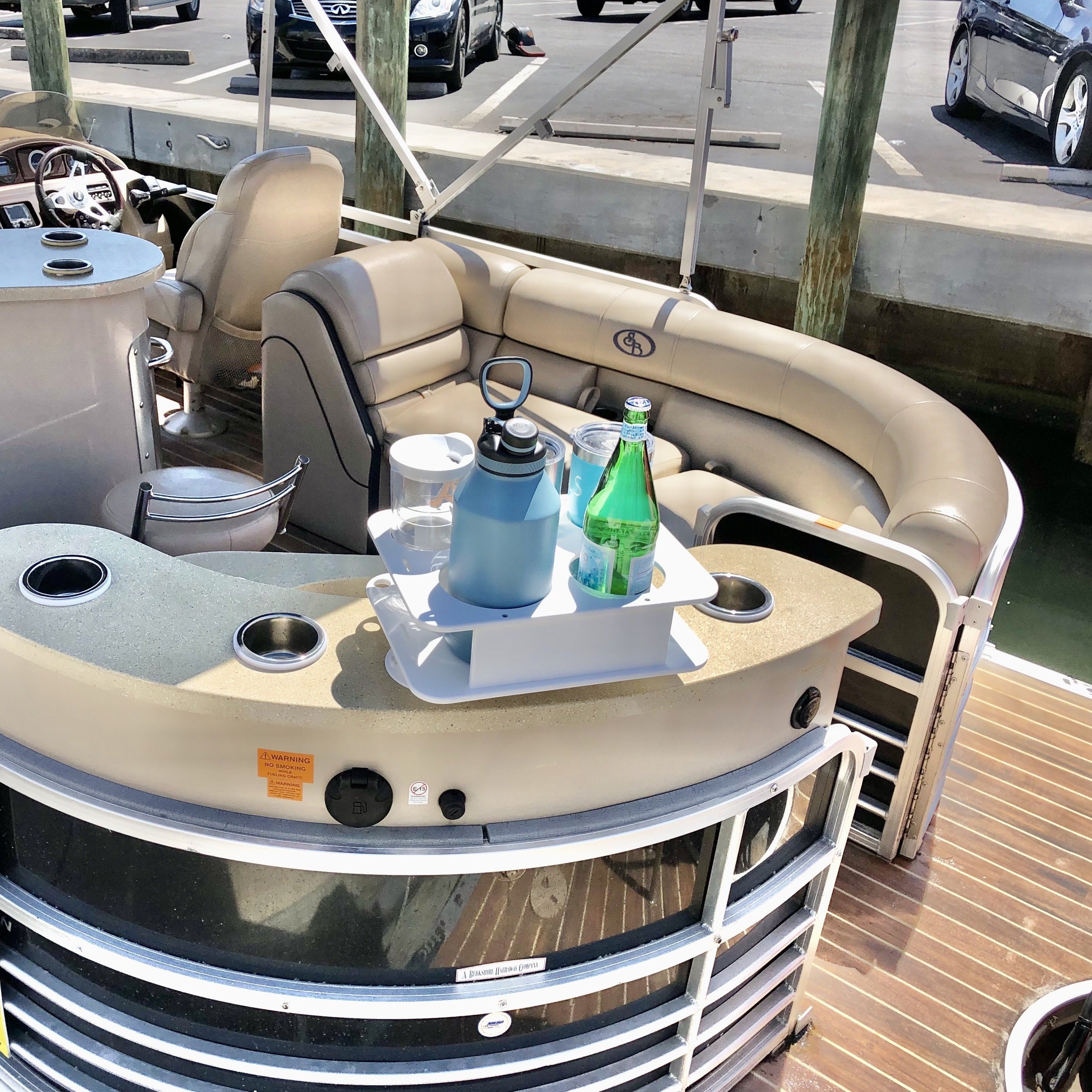 Docktail Jr Boat Cup Holder and Marine Bar Caddy with SeaSucker Suction