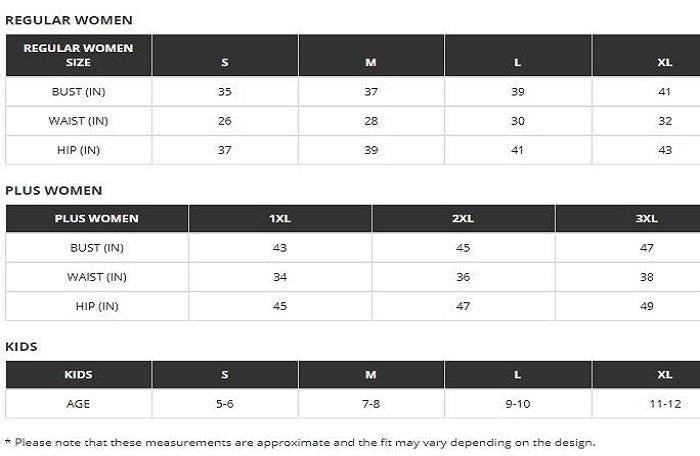 Reborn Collection Plus Size Chart