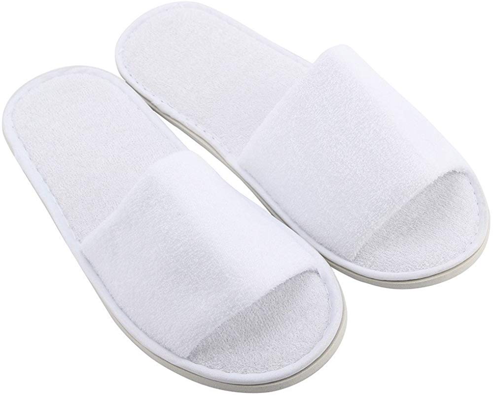 childrens towelling open toe slippers