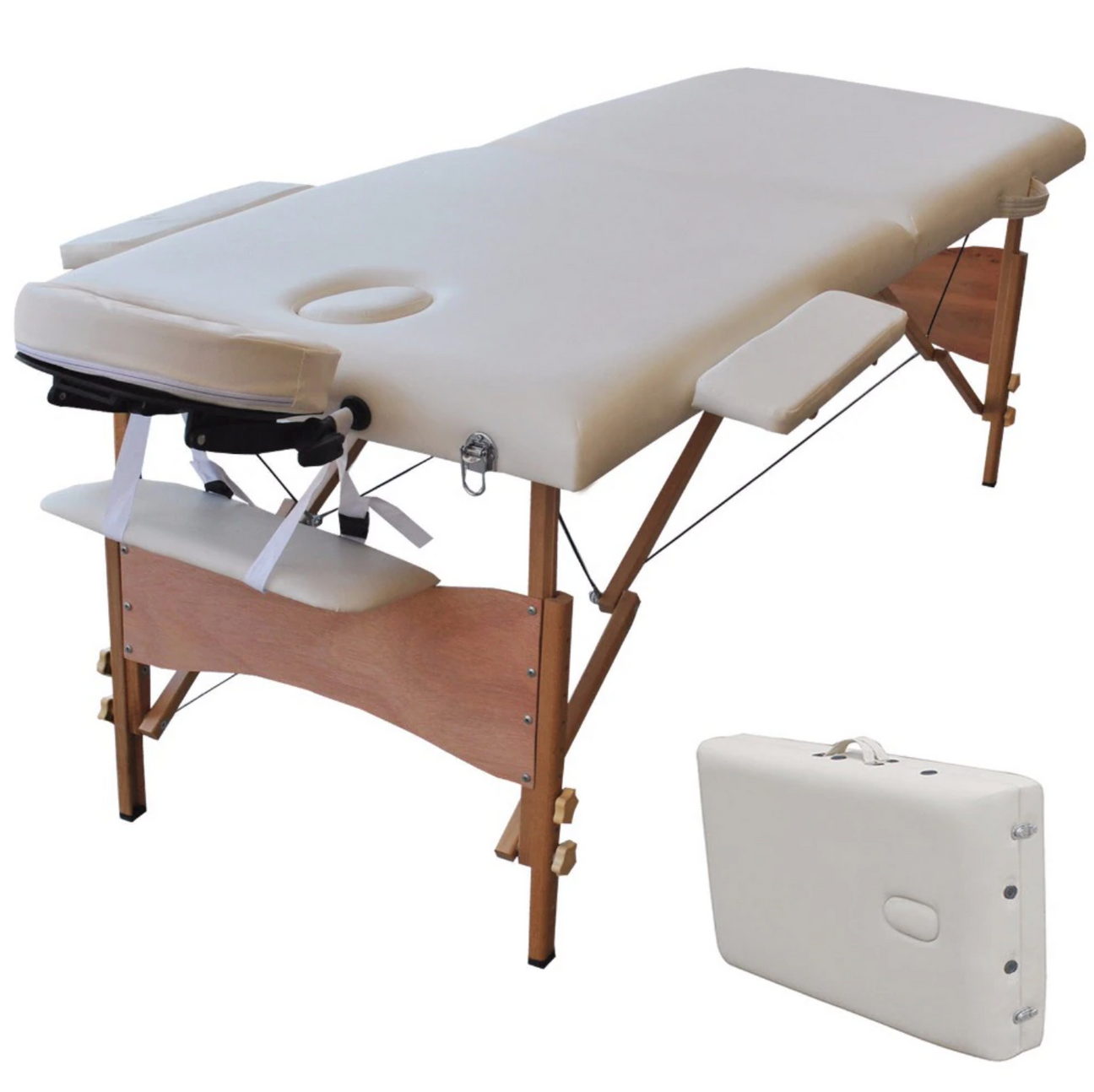 Portable Deluxe Massage Bed Black / White iSpa