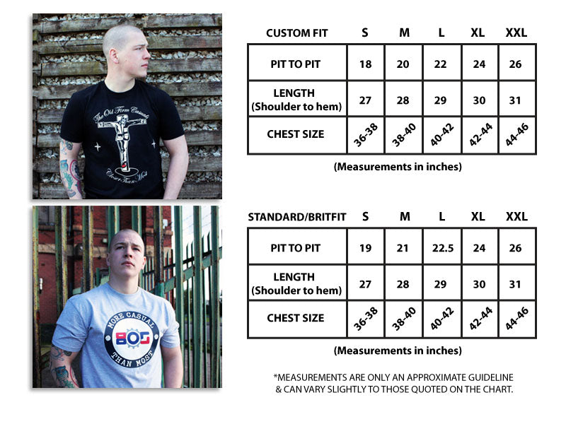 OUR T-SHIRT SIZE GUIDE (APPROX)