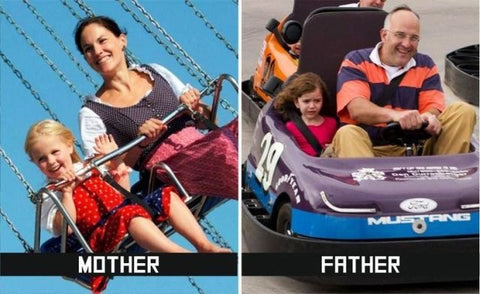 Difference Between Mom and Dad at Amusement Park