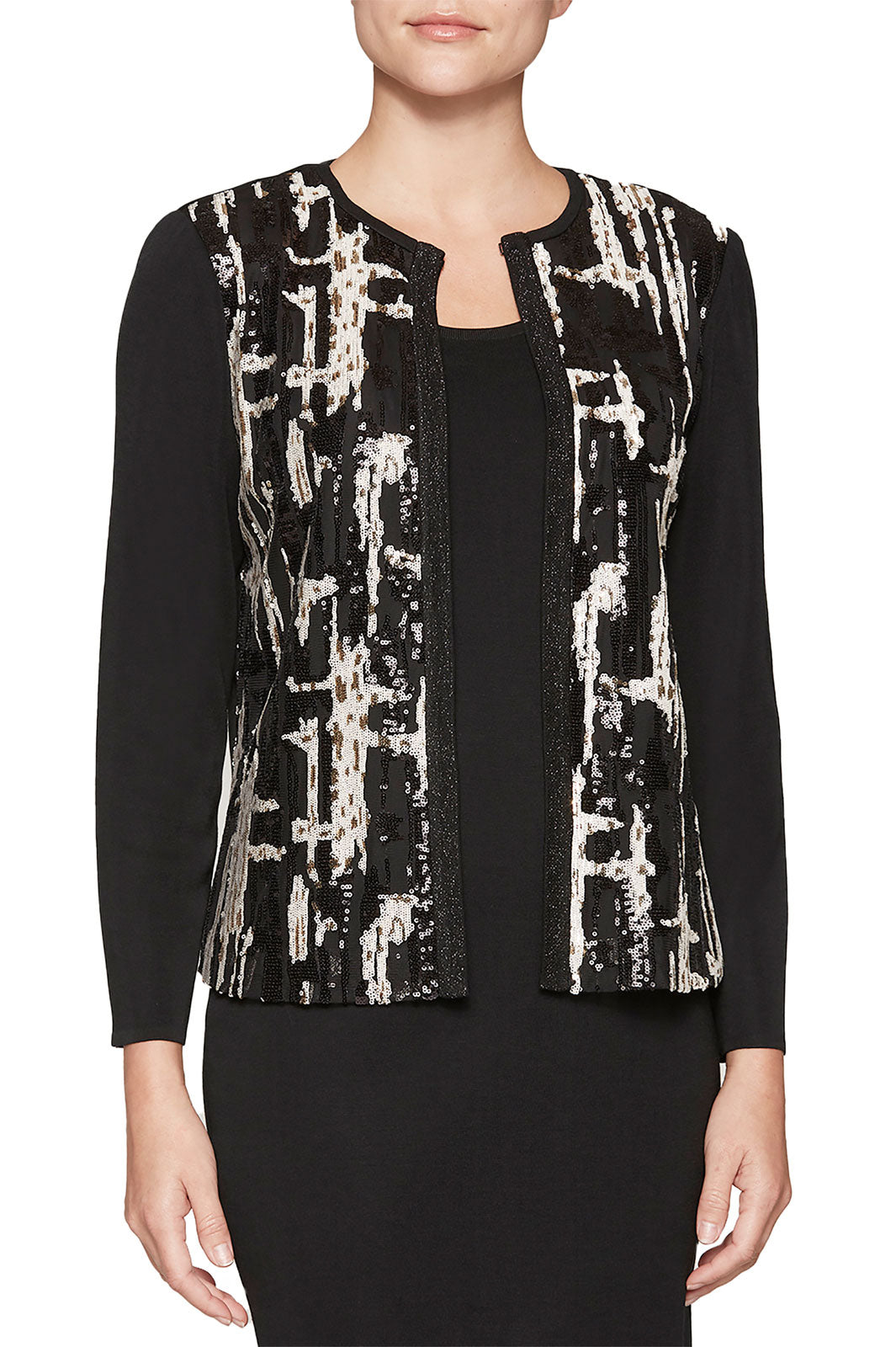 black sequin plus size jacket