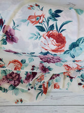 **Ivory  & Plum Floral Bubble Crepe** {by the half yard}