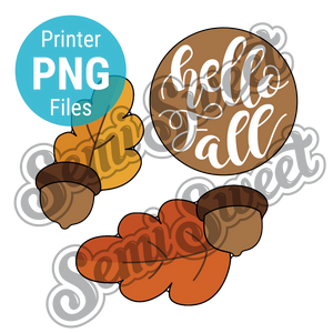 Acorn & Leaves Platter Set - PNG Images - Semi Sweet Designs