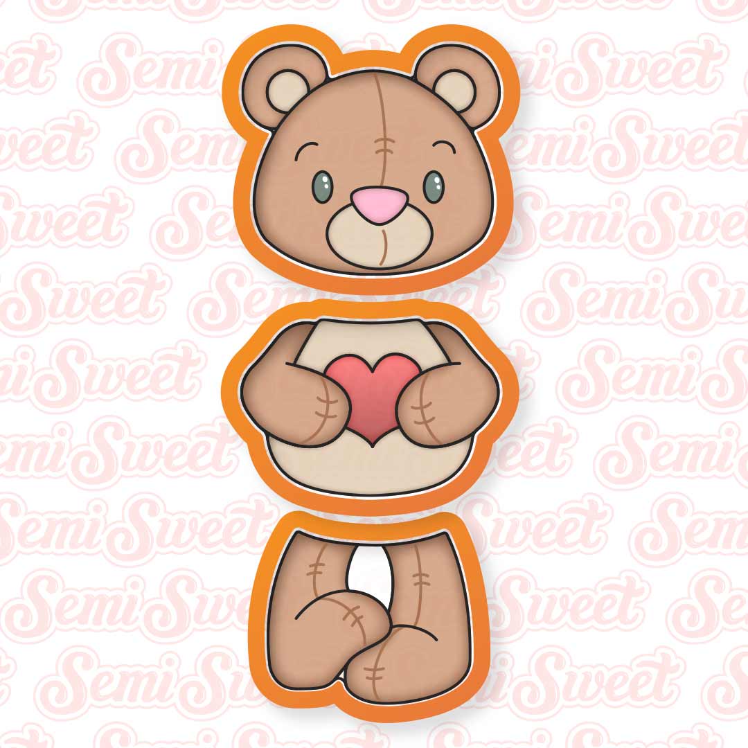 3 x 3.5 Stainless Steel Teddy Bear Cookie Cutter by STIR