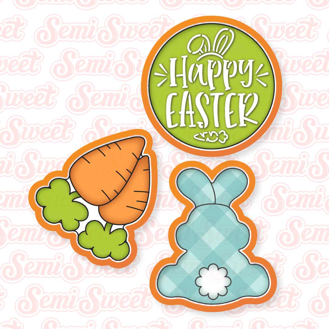 Floral Happy Easter Egg Stencil