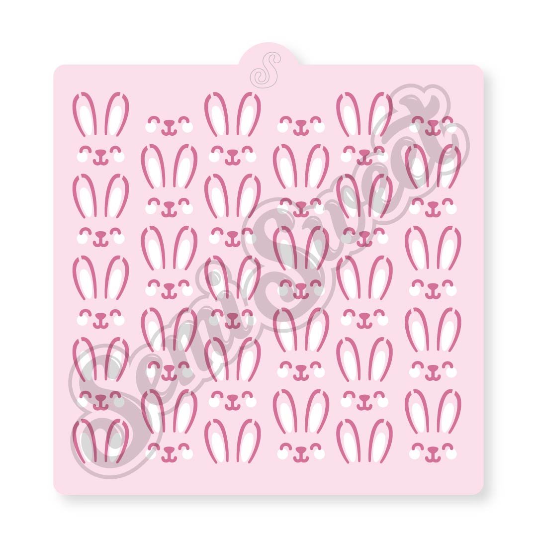 Easter bunny cookie stencil filigree swirls FT0011