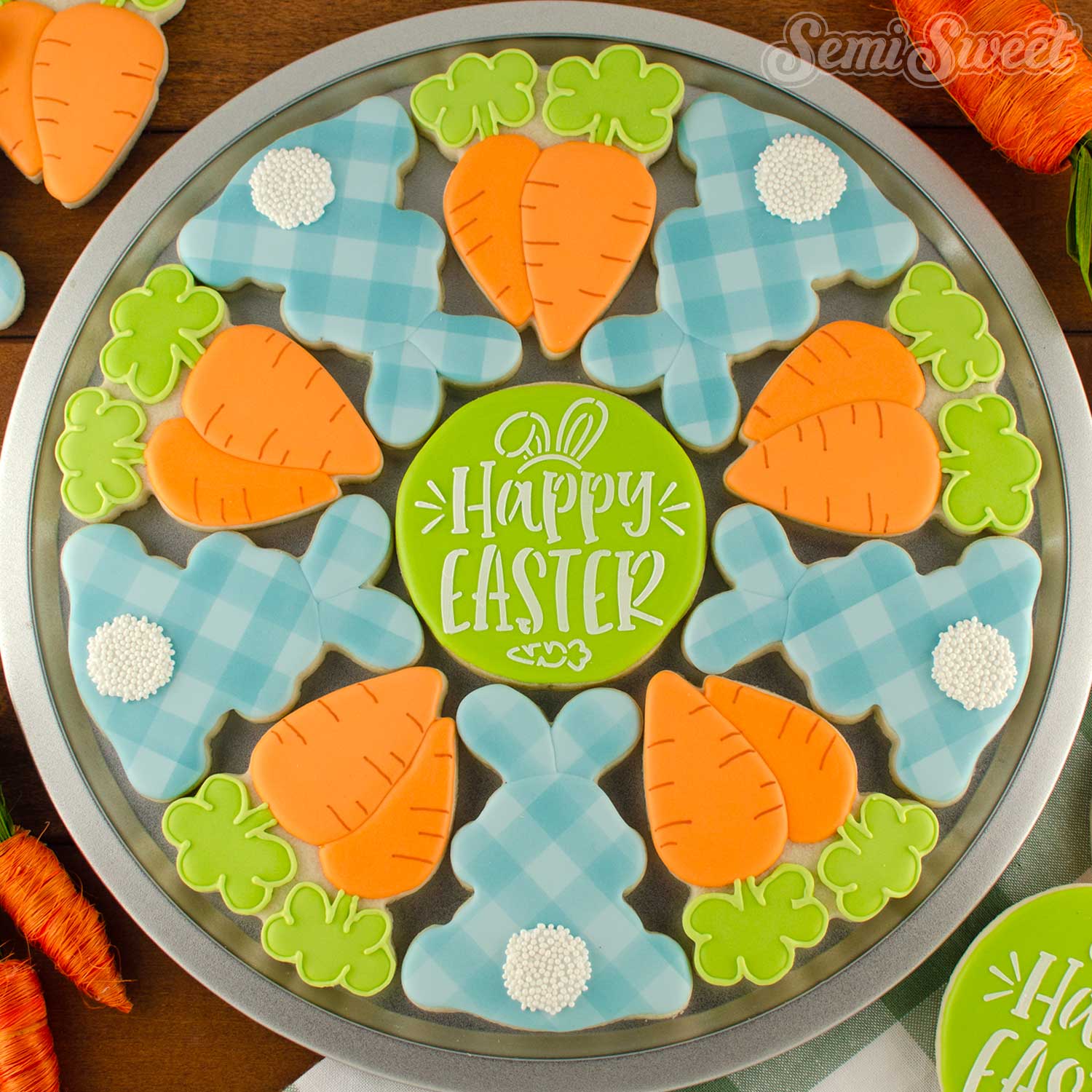 Easter Stencils – Tagged bunny with carrot– Emma's Sweets