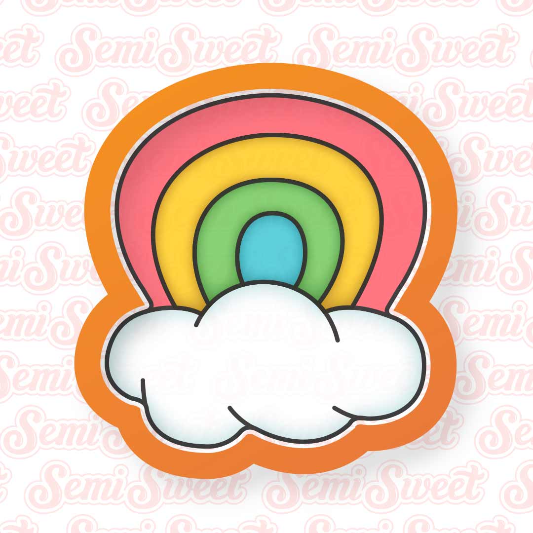 Rainbow with Clouds Cookie Cutter – The Cookie Cutter Club