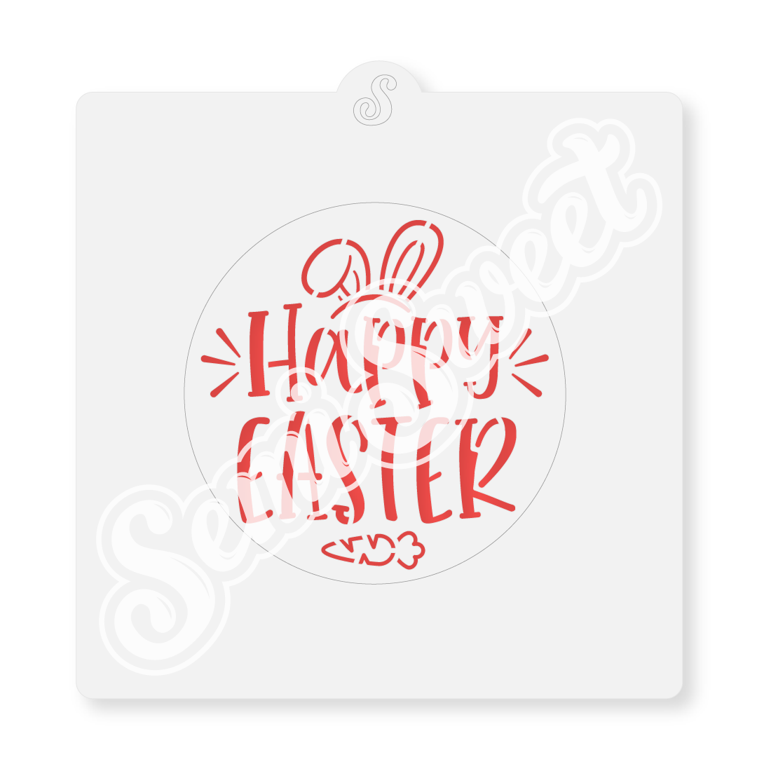 Easter bunny cookie stencil filigree swirls FT0011