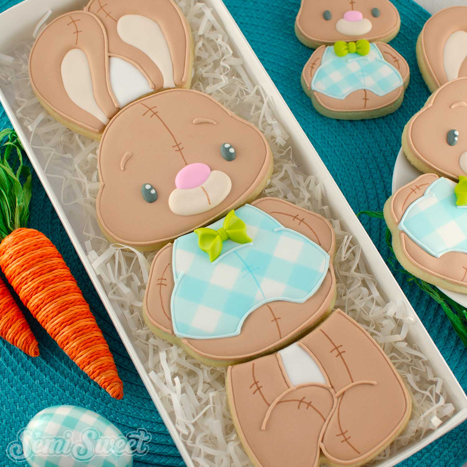 Easter Bunny & Carrot Cookie Cutter Platter Set