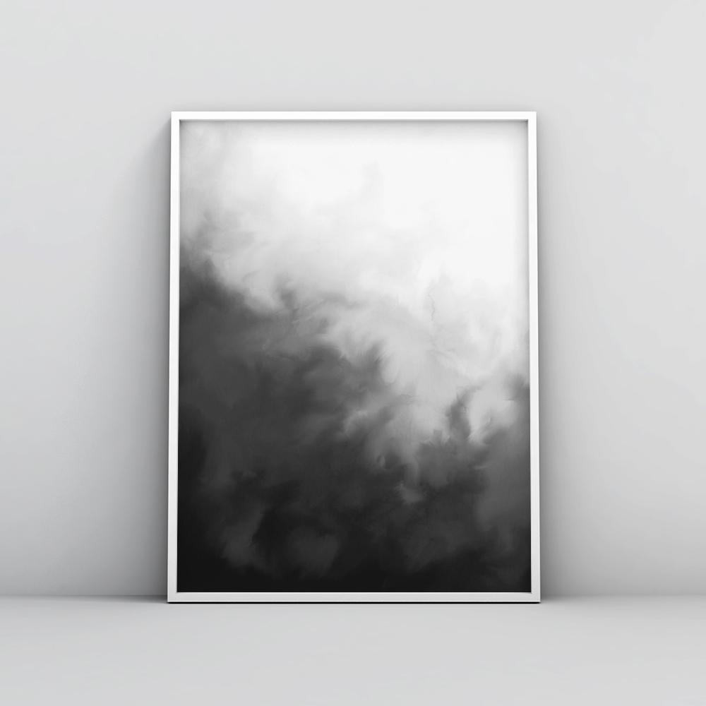 Modern Black And White Painting Wall Art Poster 1 Timiko Studio