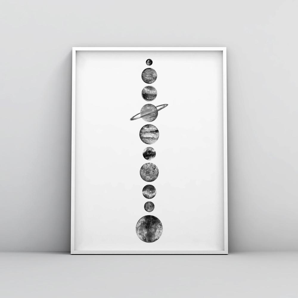 Beste Black and White Phases of the Moon Poster – Timiko Studio DI-72