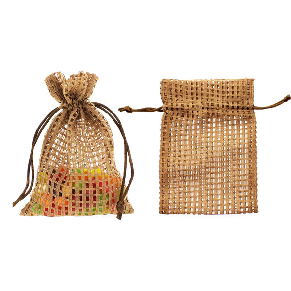 Cotton Mesh Drawstring Bags Party Favor Bags – Knitial