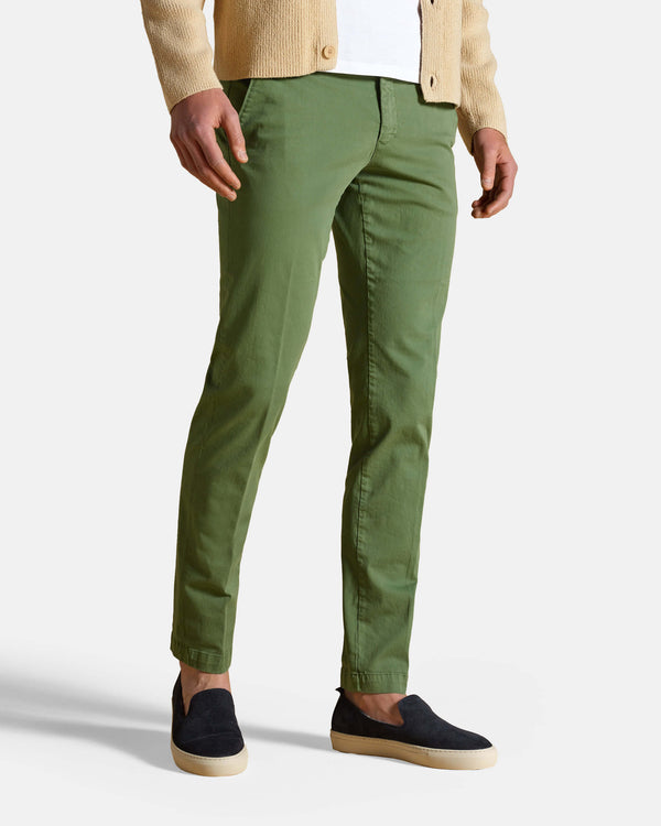 Chino Slim Gabardina, Medio Verde