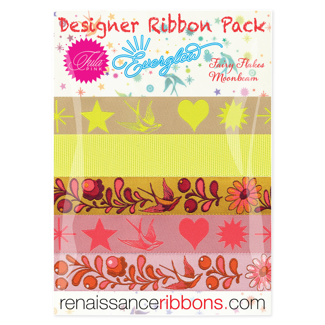 Tula Pink - Tiny Beasts Glow-Designer Pack - Renaissance Ribbons