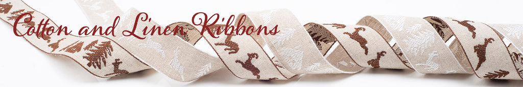 Linen and cotton ribbons natural fibers