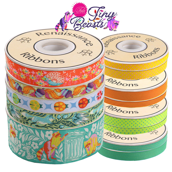 Tula Pink Tiny Beasts ribbons