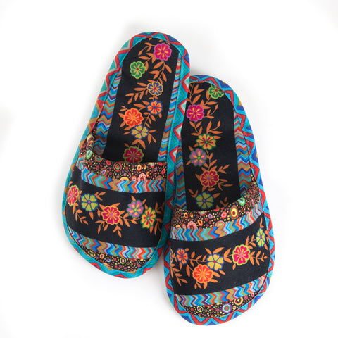 French Velvet Slippers Kit DIY Odile B Kaffe Fassett