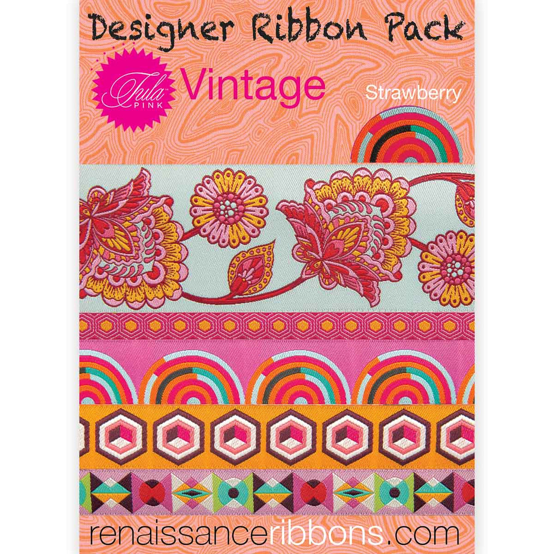 Tula Pink HomeMade Noon Designer Ribbon Pack by Renaissance Ribbons