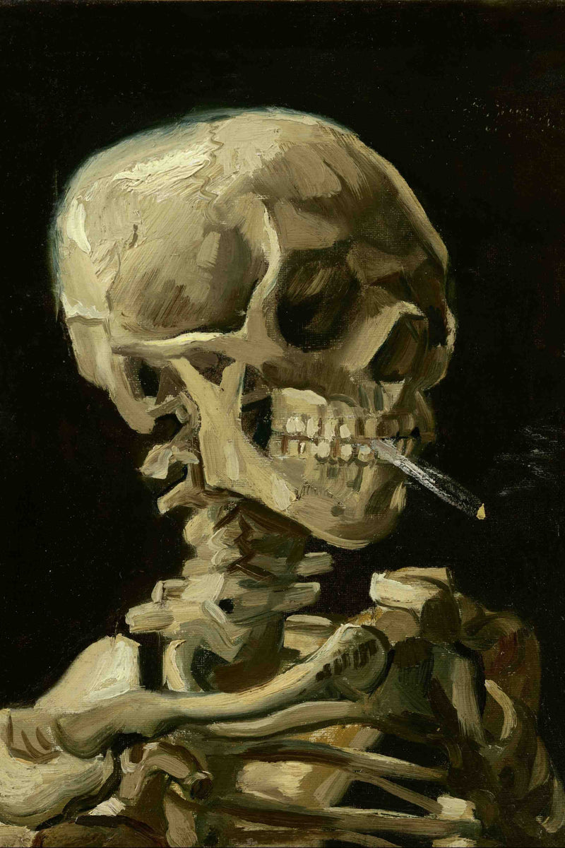 Vincent Van Gogh Skull of a Skeleton with Burning Cigarette art poster