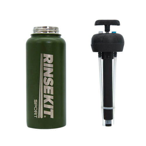 32 oz RinseKit Sport Misting & Spray Water Bottle Black