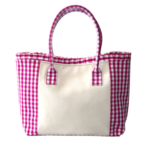 gingham beach bag