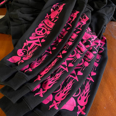 Screen printing branded hoodies