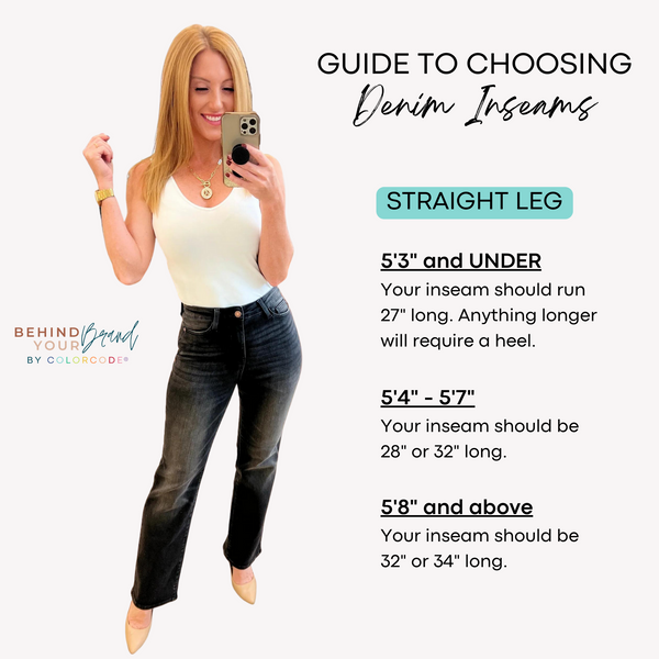 straight leg jeans inseam guide