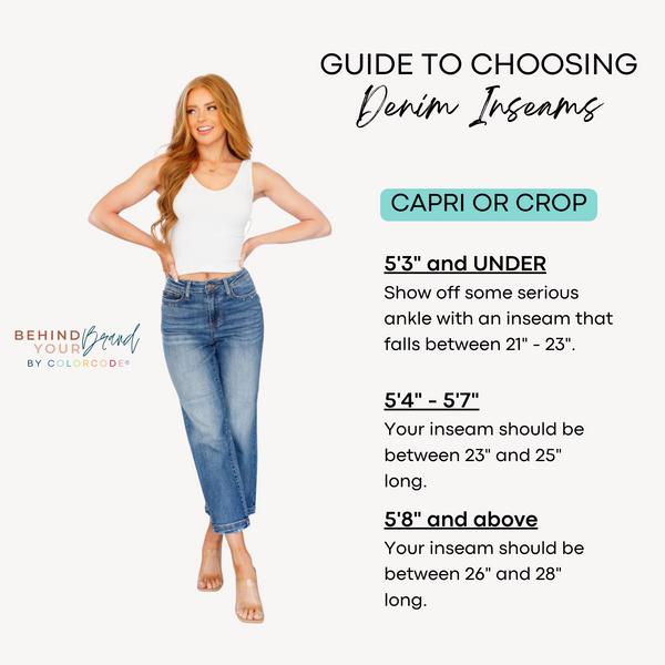 inseam for crop jeans