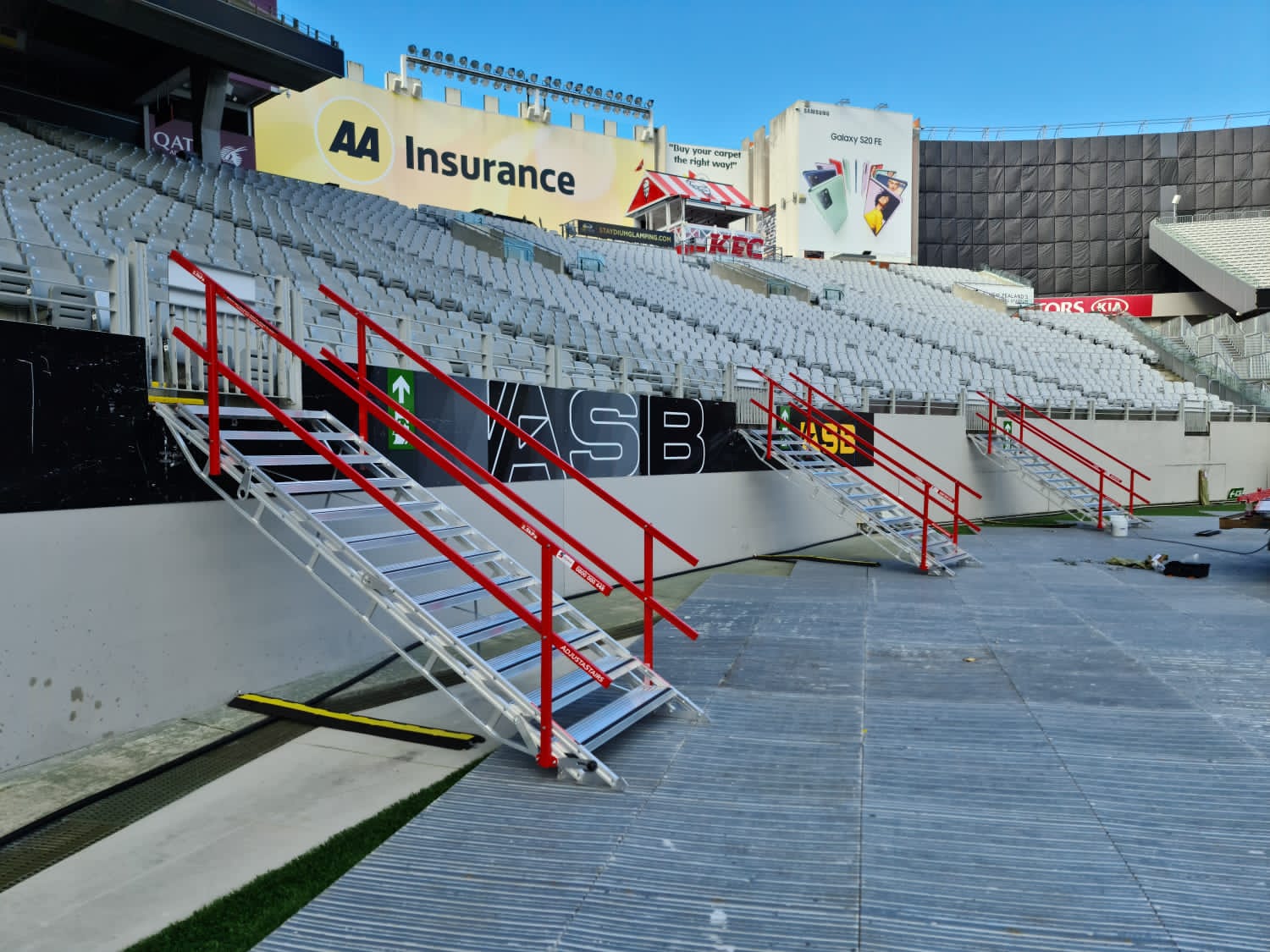 Access stairs for stadium grandstand