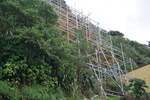 scaffolding on mountain