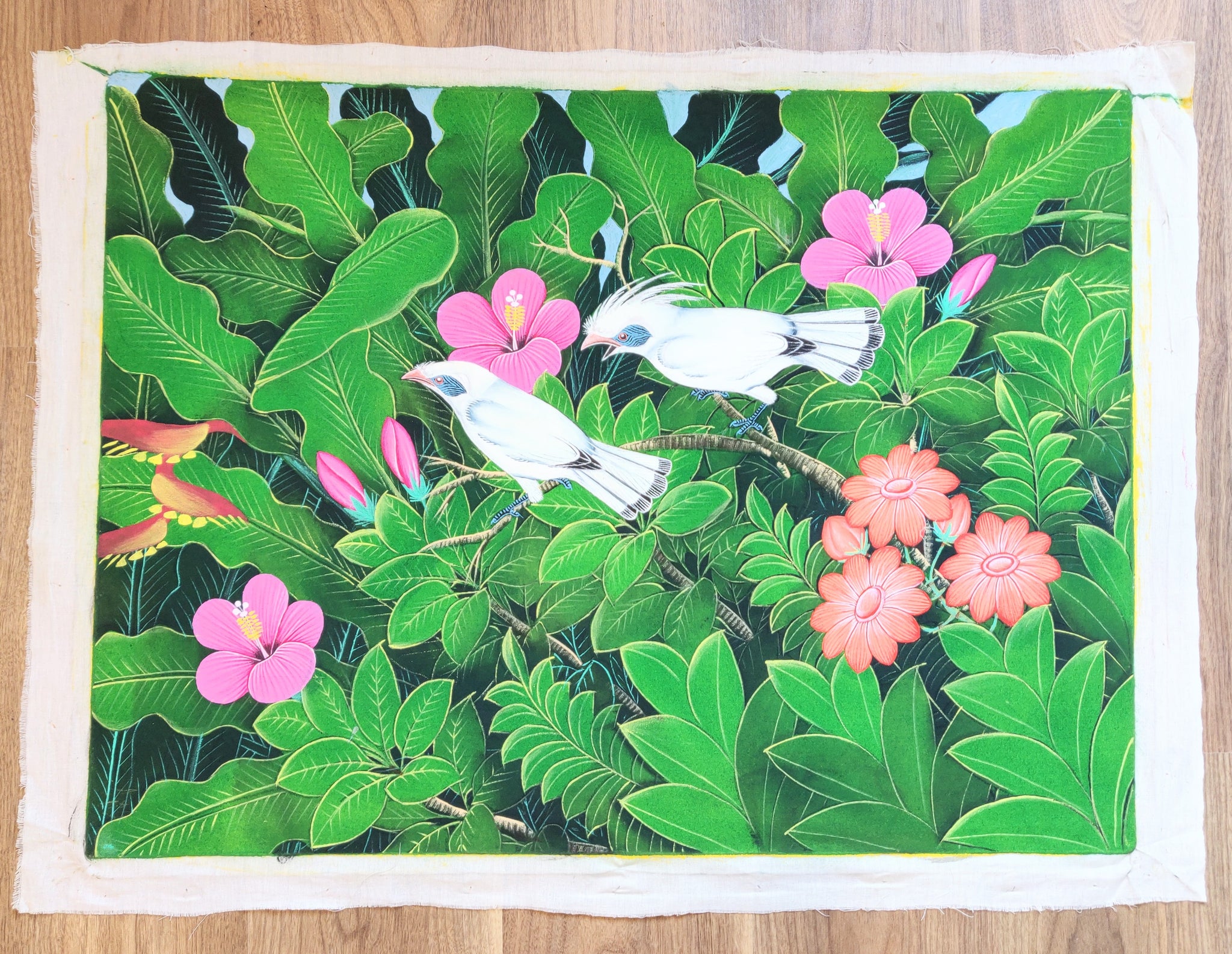 Home Decor Wall Hangings Large Colourful Painting Of Bali Starling B Tamara Home Decor