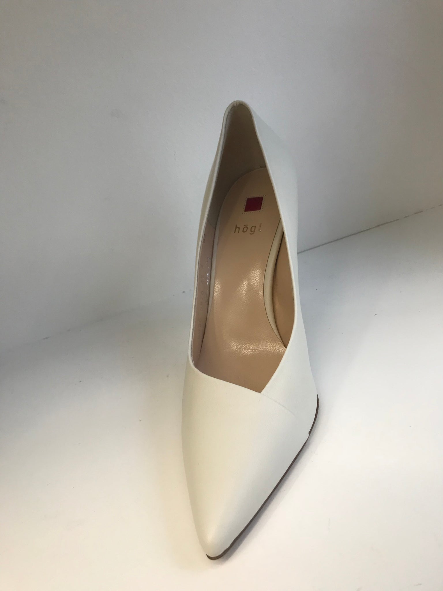 ivory leather court shoes