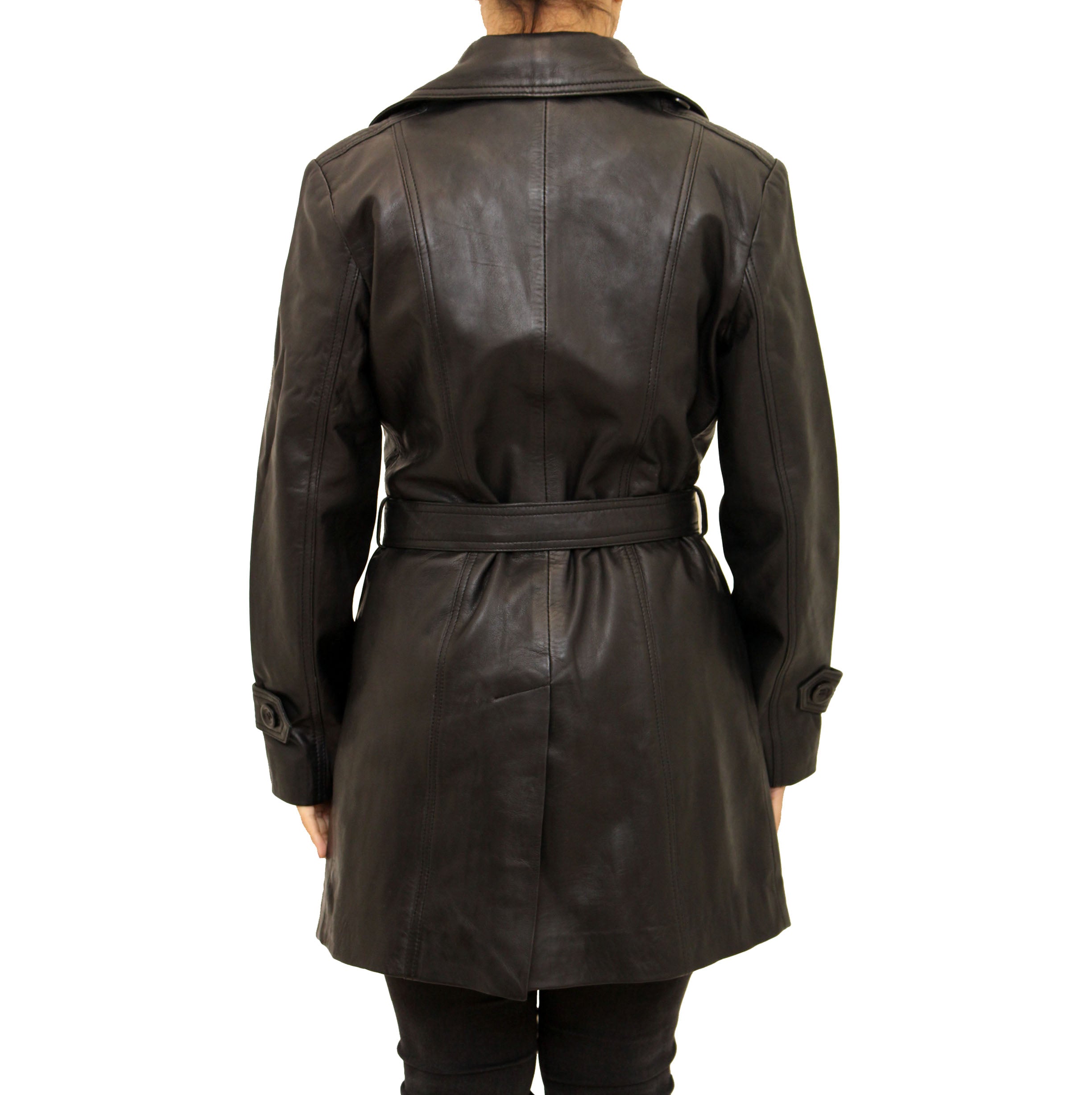 Women's Leather Trench Coat - Elegance – A to Z Leather