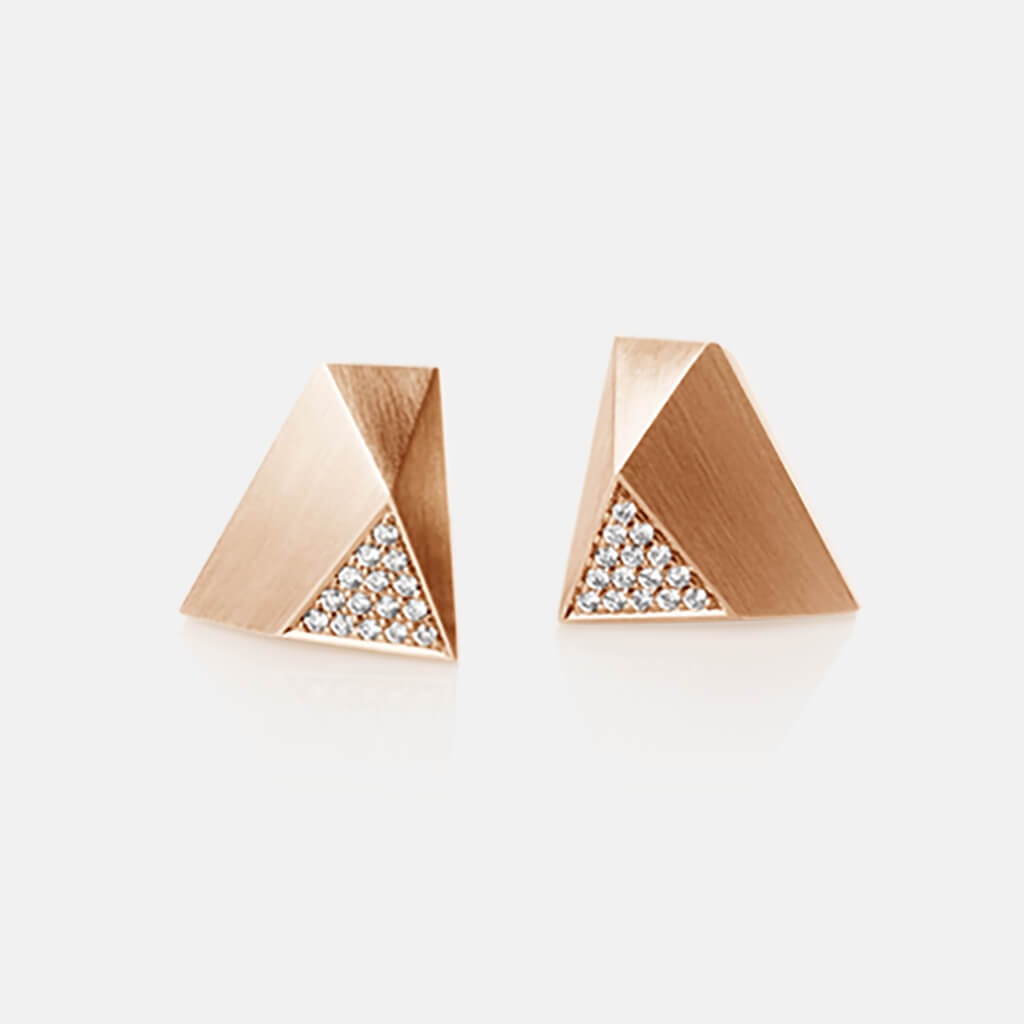 Ufo | Ohrringe, Ohrstecker, 750/- Rosegold, Brillanten, Diamanten | ear studs, earrings, 18kt rose gold, diamonds | SYNO-Schmuck.com